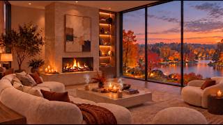 Autumn Lake Retreat 🍂 Cozy Fireplace Jazz for Relaxing, Work, Study & Quiet Evenings screenshot 5