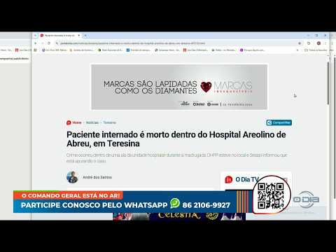 Paciente é morto dentro do hospital Areolino de Abreu, em Teresina 26 02 2026