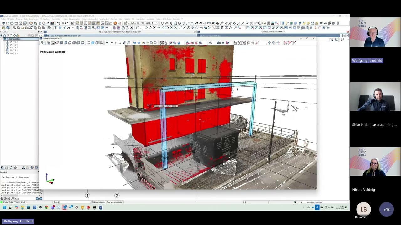 Webinar: Schuller&Company / Laserscanning Experts – Teil 2: Konstruieren mit der Punktwolke in Bocad