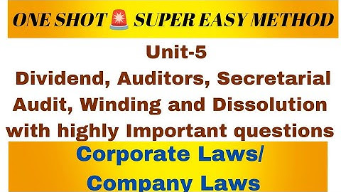 Corporate Laws - Unit 5 with notes One shot Revision with highly important questions #semester 2