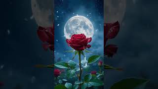 moon and rose 🌹🌹# #flowers #naturephotography #AI video#aiart #YouTube shorts#subscribe