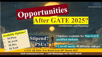 Opportunities after GATE AR 2025 Exam? Colleges, Courses, Cutoffs, Stipend in Architecture &Planning