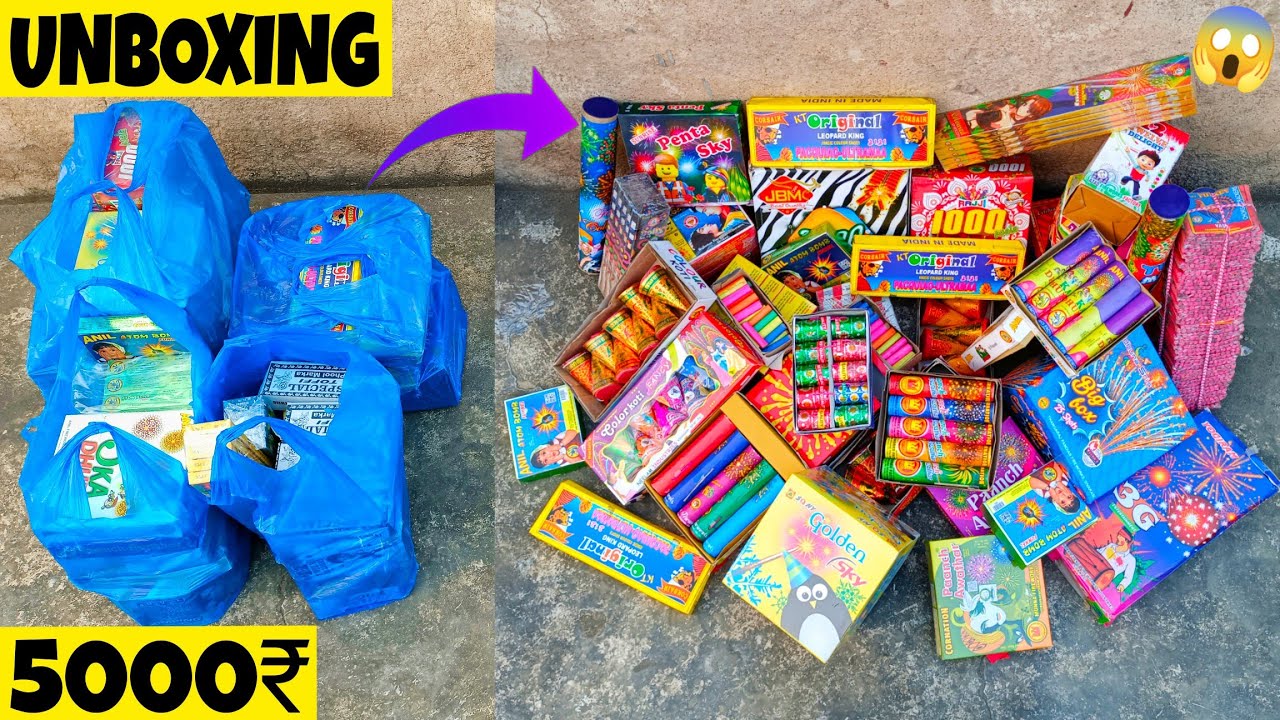 Diwali Fireworks Stash Unboxing Worth ₹5000 • Diwali Crackers Collection • Cheapest Crackers 2021