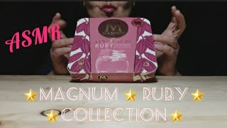☆ASMR CHOCOLATE RUBY  MAGNUM ICE CREAM BAR | EATING SOUNDS | NO TALKING || MUK SLURP ASMR