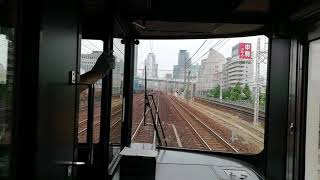 途中で3100系3121F+3300系3303Fの急行岐阜行にこされるも加速して追い越す！。313系Z4編成普通岐阜行金山～名古屋前面展望