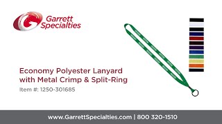 Economy Polyester Lanyard with Metal Crimp & Split Ring