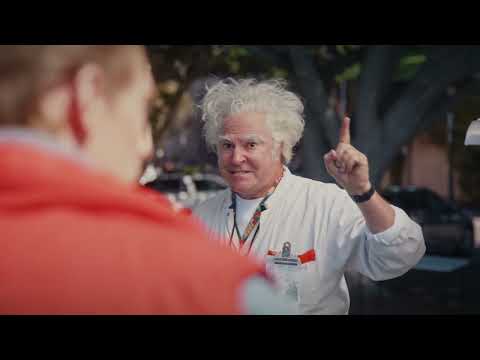 Roger Bart and Axel Duffy as Doc Brown and Marty McFly in Sydney, Australia