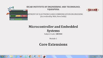 ARM Microcontroller and embedded system | Core Extensions | 18CS44 | Veeresh H |