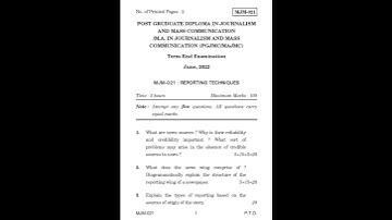 MJM - 021 June 2022 Question Paper