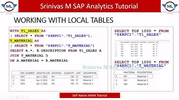 13  Define Local SQL Tables using WITH keyword in SAP Native HANA