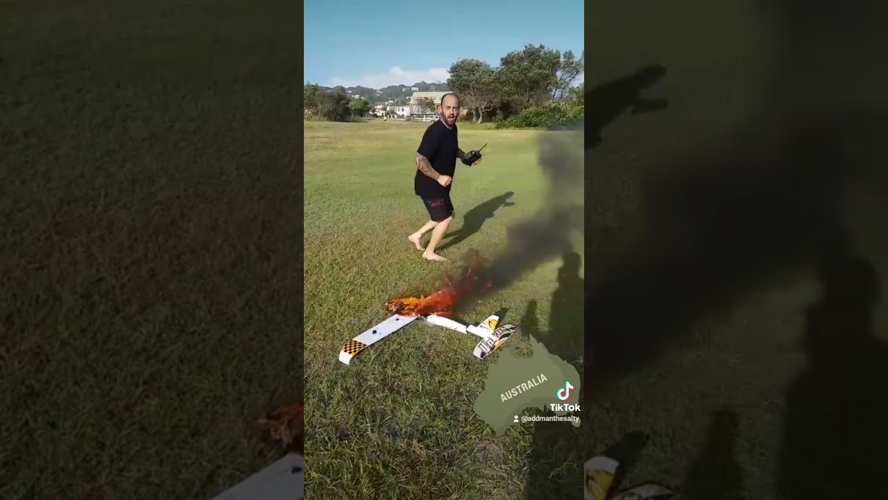 hobbyking walrus crash with lipo fire