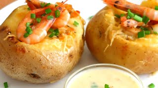 Seafood Stuffed Potatoes / بطاطس مشوية محشية بفواكه البحر. ولا اروع