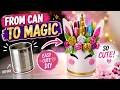 DIY Unicorn Pencil 🦄 Holder How to Make From Tin Can