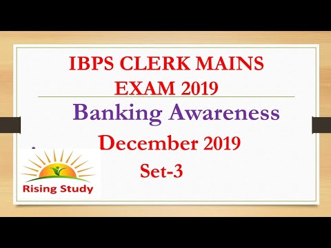 Banking and Financial awareness set-3 of december 2019 for IBPS clerk mains|NABARD RBI assistant