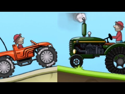 Видео: Hill climb racing:Чудовище и трактор в хил климб рейсинг! #1