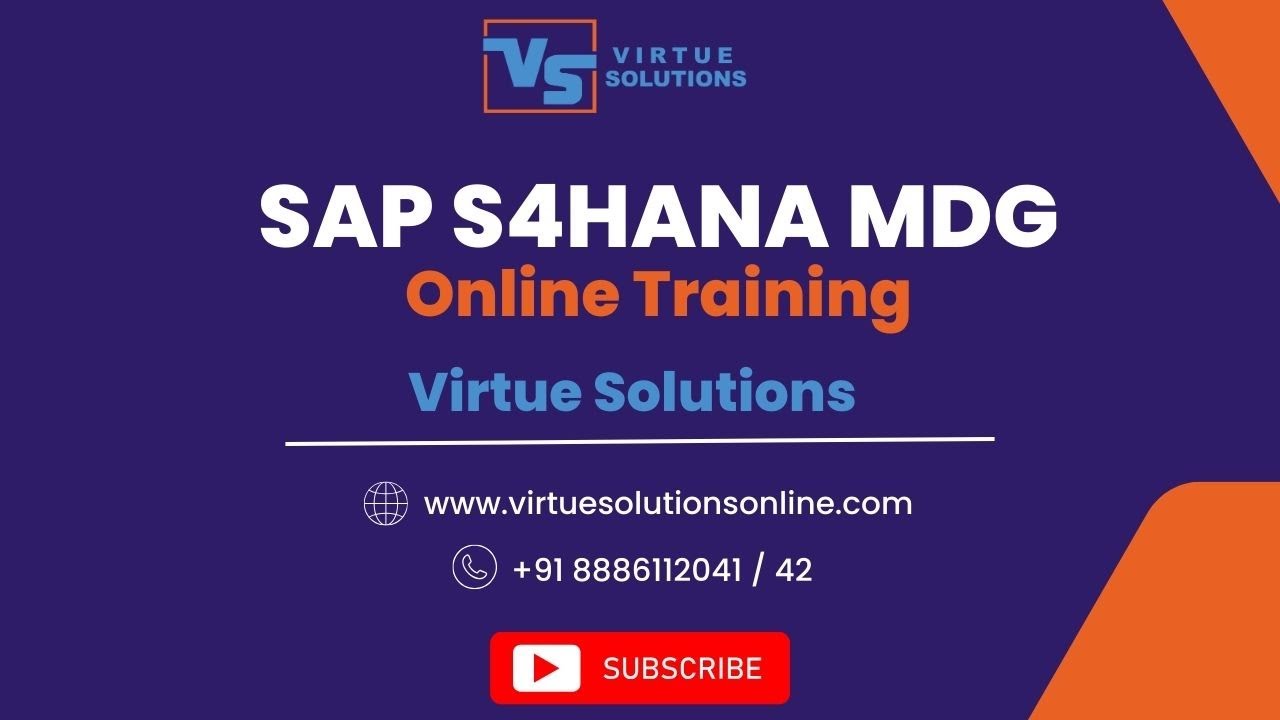 SAP S4HANA MDG Online Training I| Virtue Solutions|| MDG Training Demo  I SAP Master Data Governance