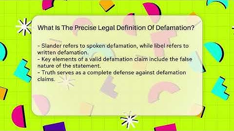 What Is The Precise Legal Definition Of Defamation? - Everyday-Networking