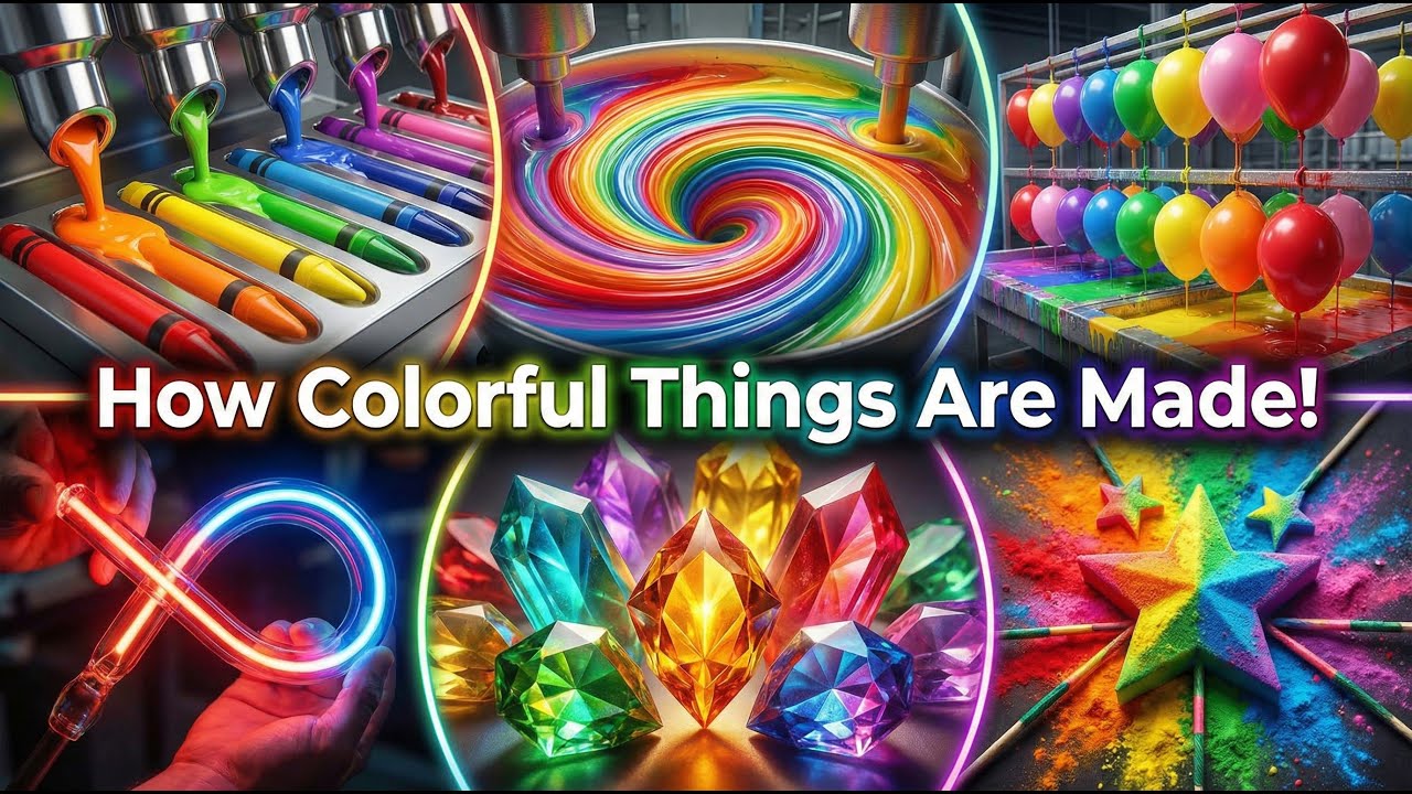 How 12 Colorful Products Are Actually Made | From Crayons to Fireworks