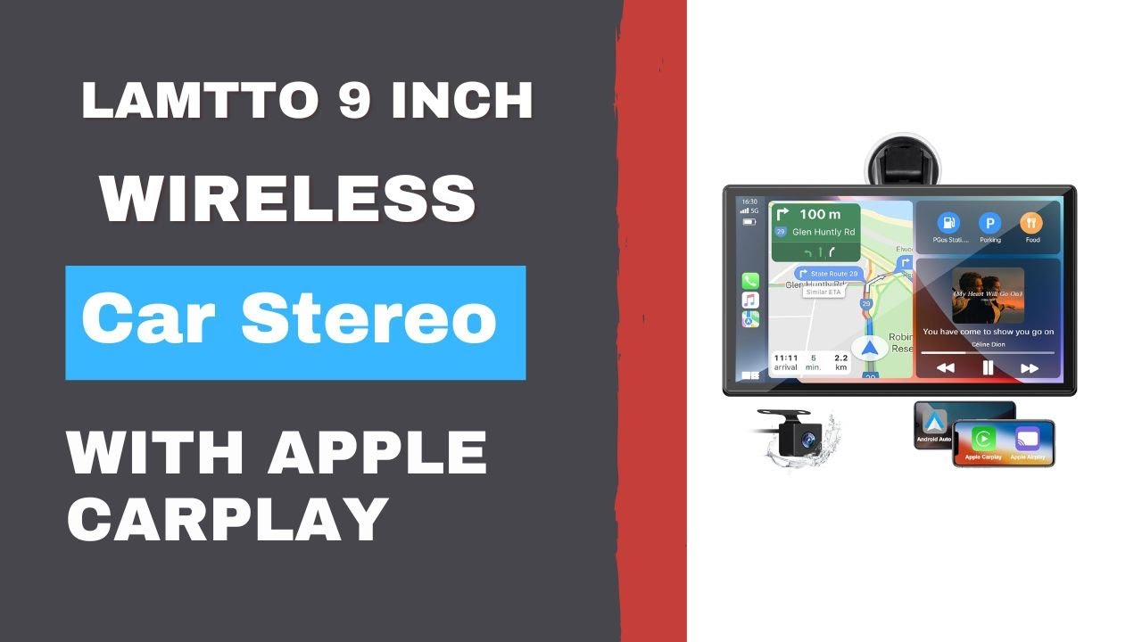LAMTTO 9 Inch Wireless Car Stereo with Apple Carplay & Android Auto ...