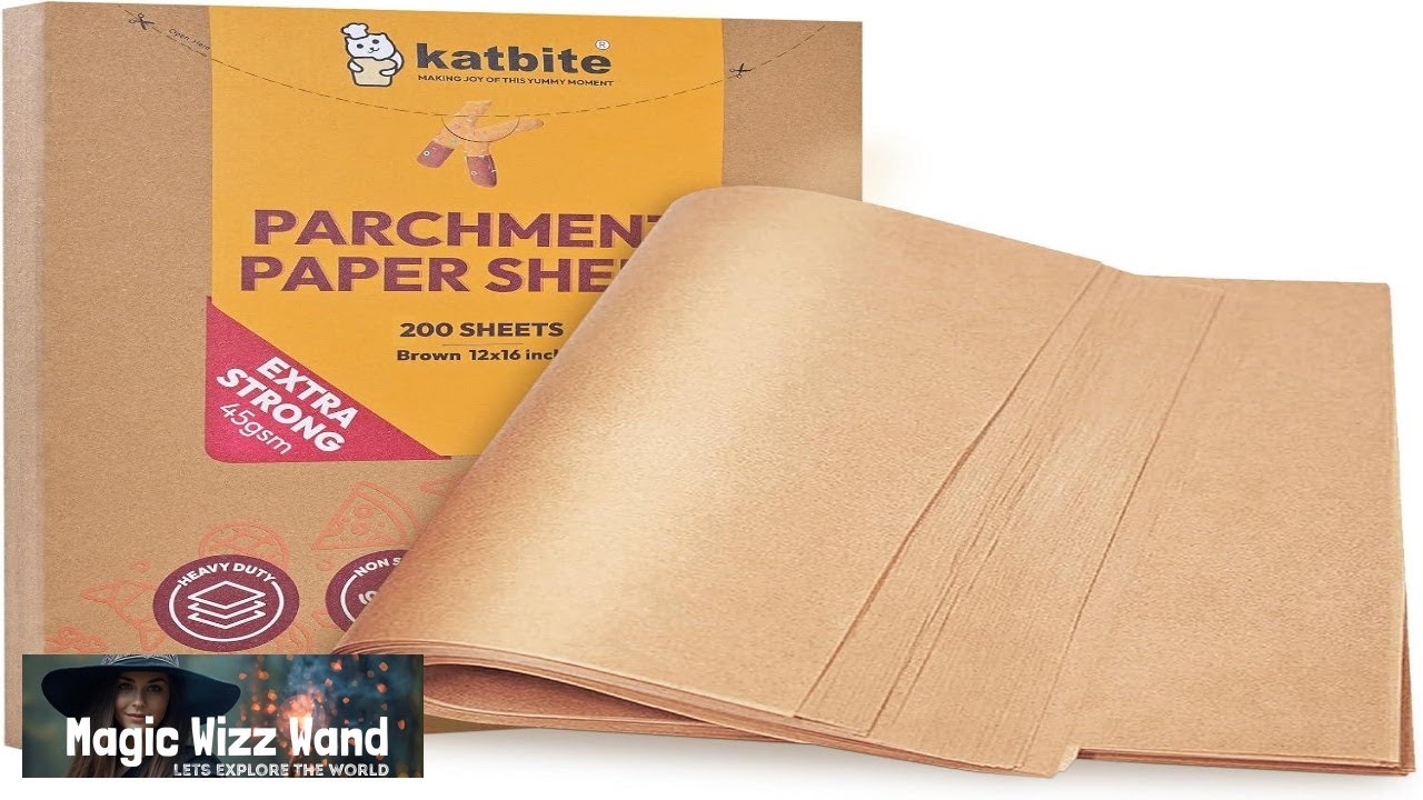 Katbite 200Pcs 12x16 In Unbleached Parchment Paper for Baking Precut Parchment Paper