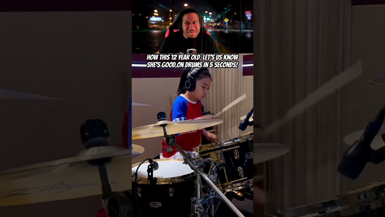 How this 12 year Old Let’s us Know She’s Good On Drums In 5 Seconds!