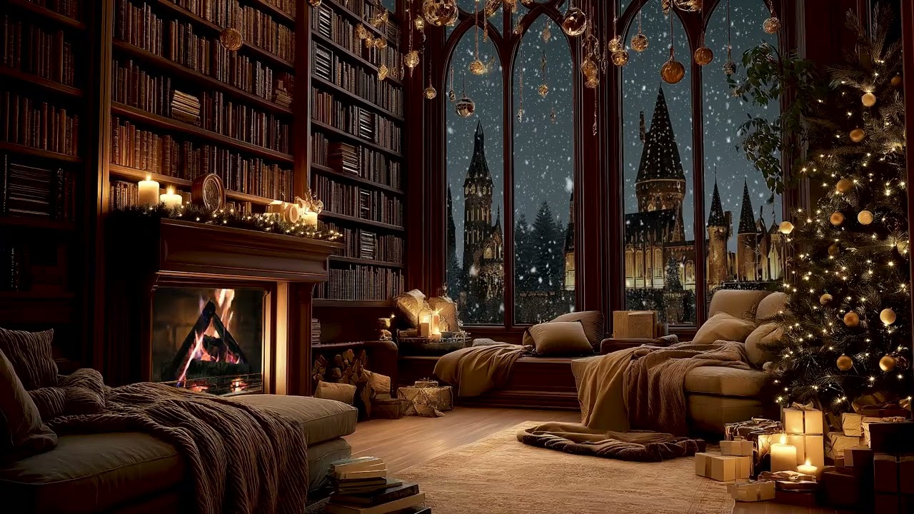 Silent Christmas Eve 🎄 Fireplace Ambience for Stress Relief & Sleep