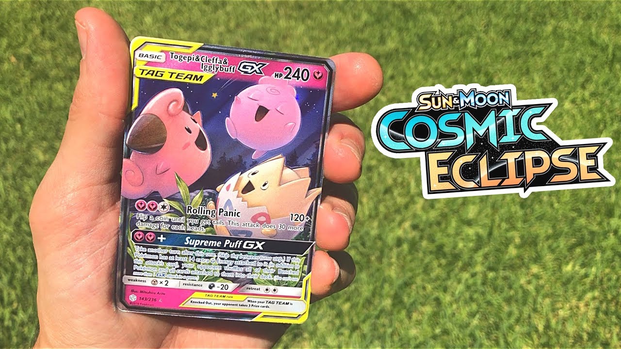 New Pokemon Cards Cosmic Eclipse Sneak Peek Opening Cosmic Eclipse Tag Team Gx Cards