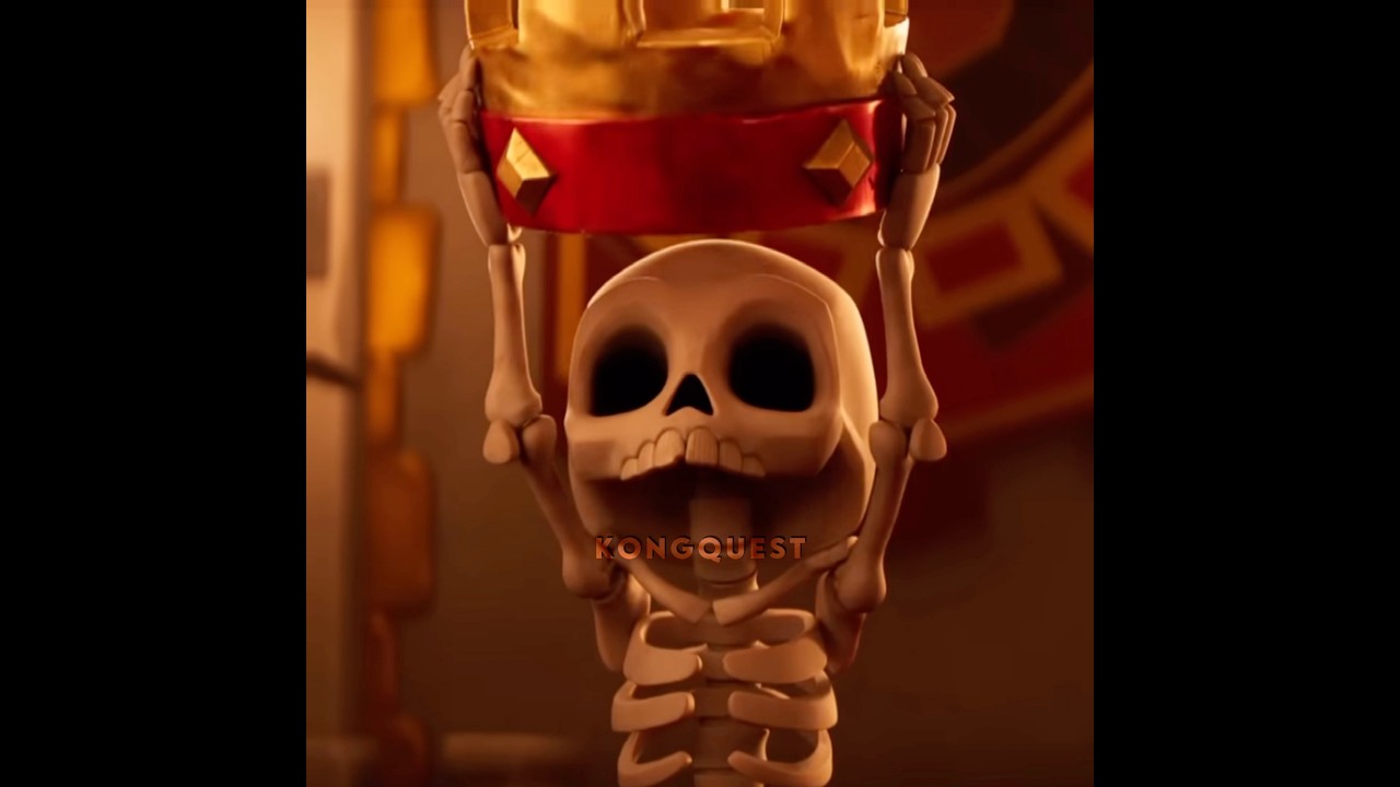 Larry/ skeleton hitting shield 