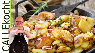 So machst du perfekte Bratkartoffeln - knusprig mit Speck und Zwiebeln
