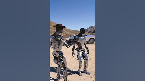 Robots testing the Bulletproof #cybertruck