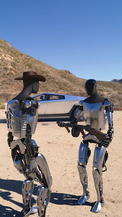 Robots testing the Bulletproof #cybertruck