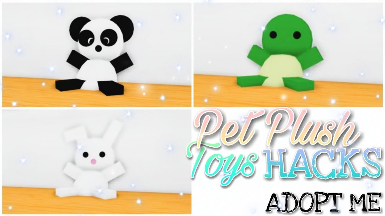 9 Pet Plush Toys Hacks Panda Bunny Turtle Adopt Me Building Hacks Youtube - roblox stuffy