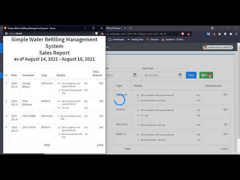 Simple Water Refilling Station Management System in PHP DEMO