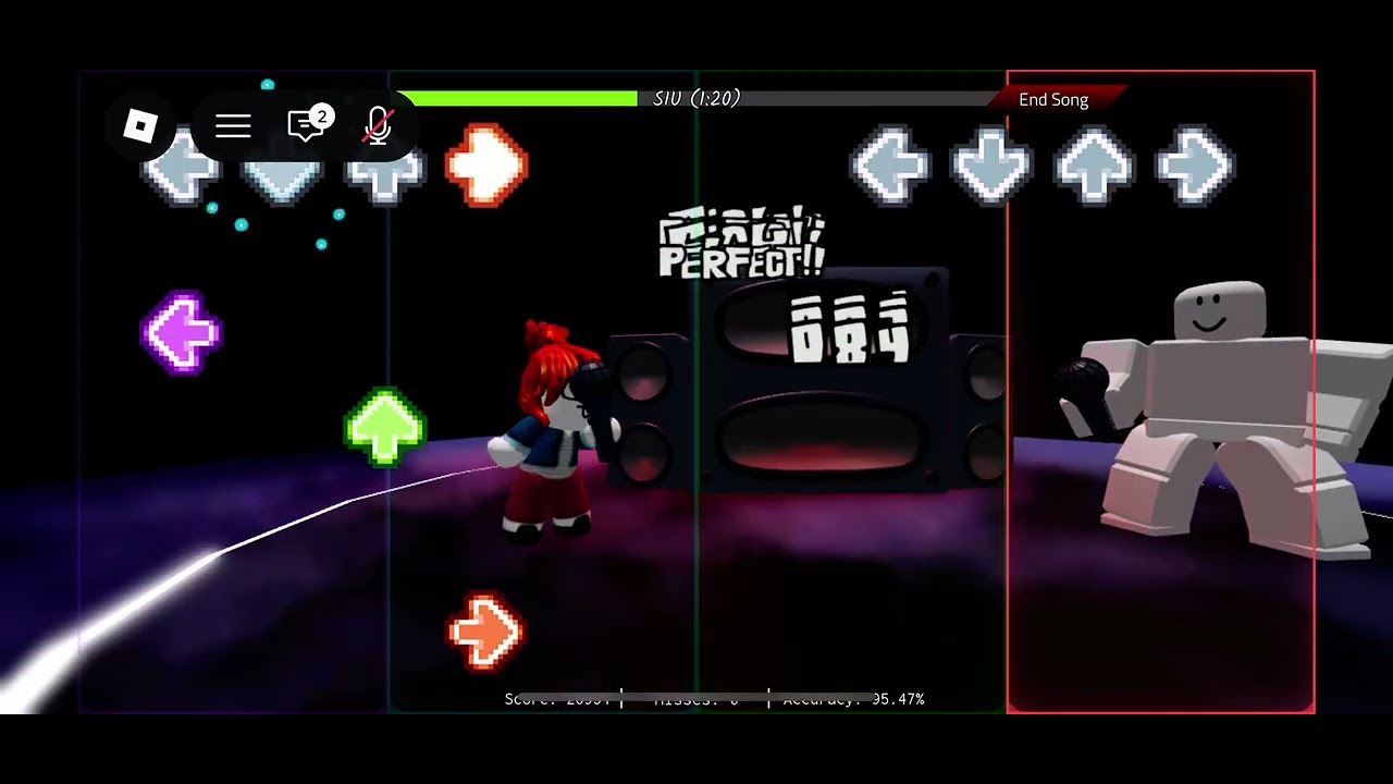 playing fnf in Roblox XD I was using miku animation :3!