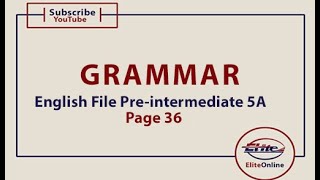 Learn English Online | online  english classes | English File Pre intermediate 5A Vocabulary Page 36