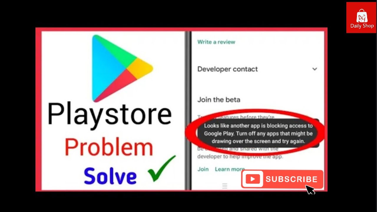 How to fix It's seems that another app blocking access to google play ...