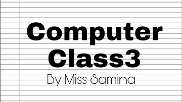 Computer Class3 "Introduction to Windows 7" | Miss Samina