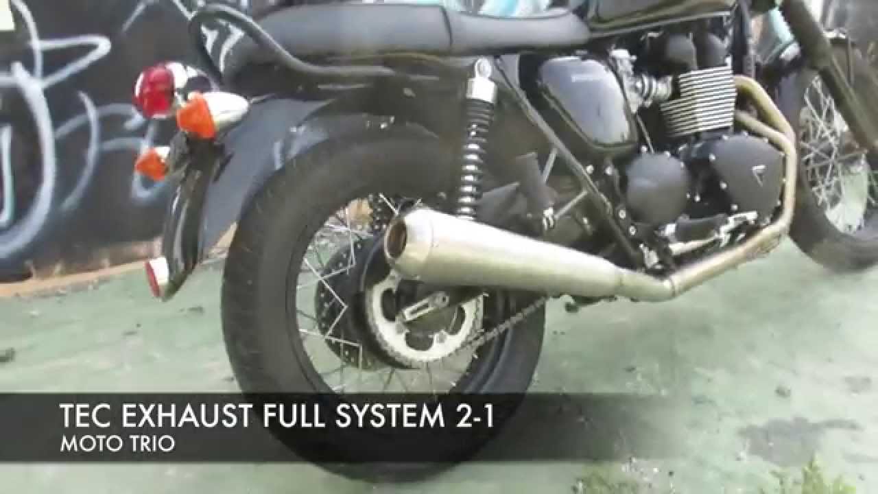 Tec Exhaust Boneville T100 - YouTube