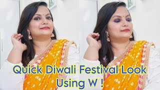 Quick Festive Makeup Look For Diwali ft W For  Women Makeup | Get Ready For Diwali 2023 #collab