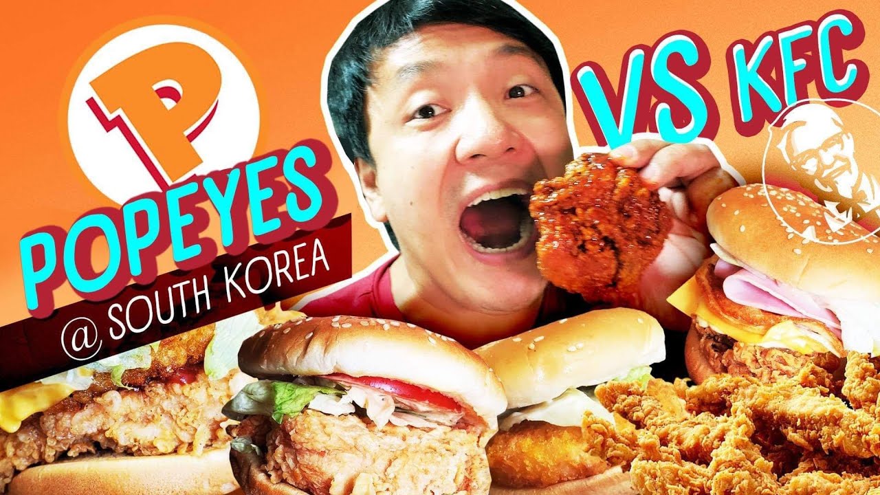 POPEYES vs. KFC in South Korea | Trying ENTIRE Popeyes Burger Menu FOOD REVIEW