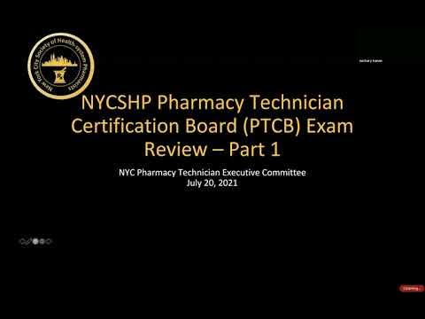 NYCSHP Pharmacy Technician Certification Board Exam Review Part 1 - YouTube