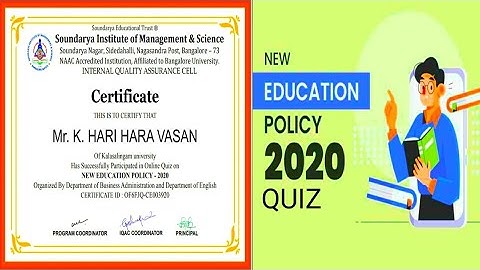 National Level E-Quiz on New Educational Policy 2020