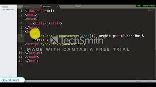 JAVASCRIPT-11(onmouseover and onmouseout)in hindi
