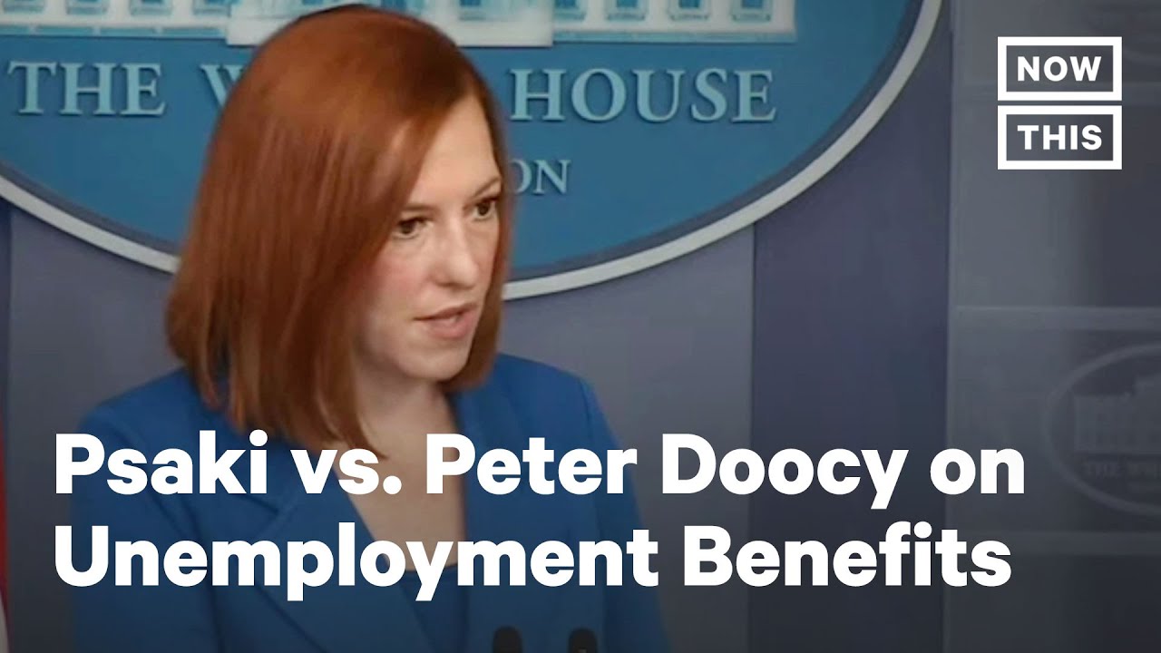 Jen Psaki & Peter Doocy Debate Unemployment Benefits - YouTube