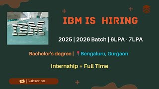 “IBM Hiring Research Interns in AI 🤖 | 2025 & 2026 Batch | 5–7 LPA Expected” #skilllayer skill layer
