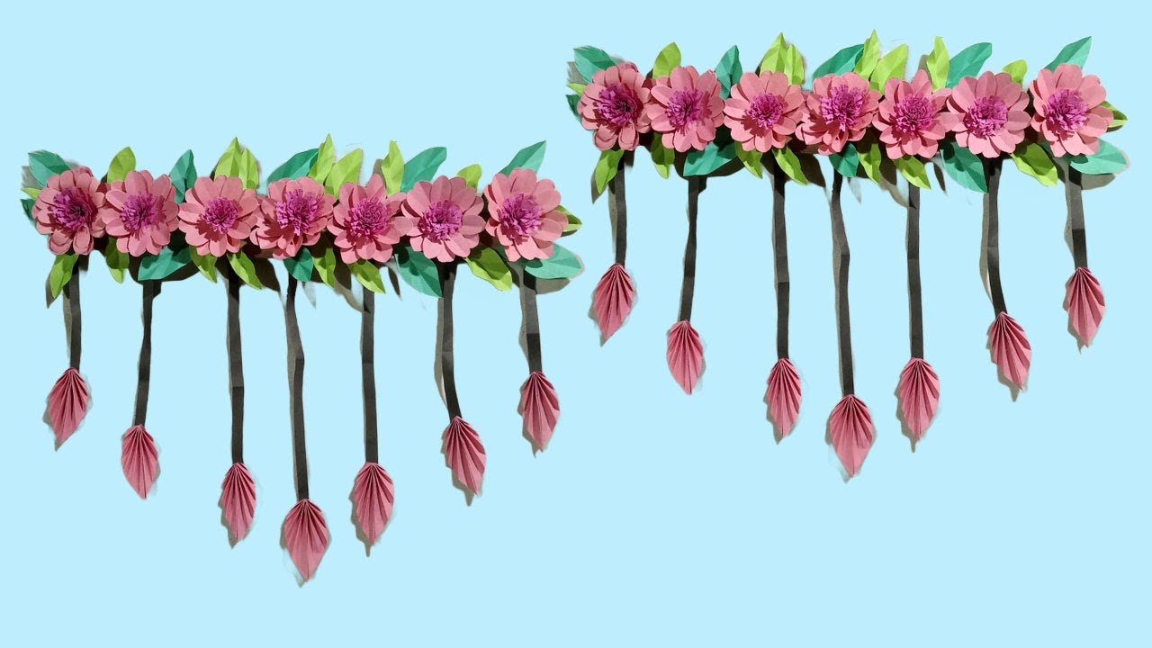 paper flowers wall decorations easy / paper craft flowers / paper flowers wall hanging / full