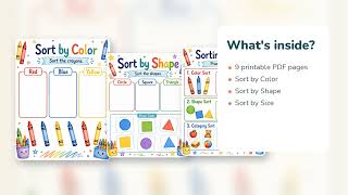 Crayon Sorting Shelf | Sorting Worksheets | Printable PDF | Etsy | 14