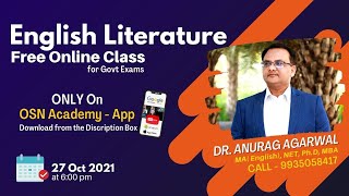 English literature Free Online Class | Webinar | Join at 6:00 pm OSNAcademyApp from Description BOX