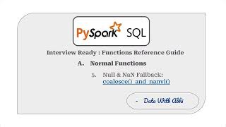 5. Null & NaN Fallback | Normal Functions | PySpark SQL functions | Interview Ready | Hands-On