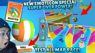 *NEW* EMOTICON SPECIAL, BERUBAH JADI BOLA VOLLY! TES ALL MAP RACE! - Stumble Guys